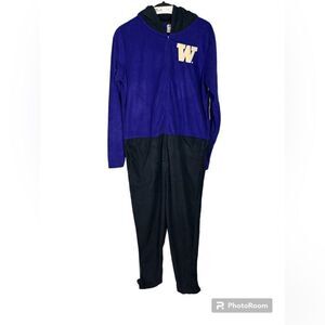 Men's Two-Tone Hooded Onesie Pajama in Purple and Black